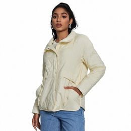 hailuozi 2024 New Spring Women's Coat Short Thin Cott Slim Parkas Slant Pockets Hooded Zipper Style Women Jacket 1276 o5Uo#