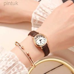 Wristwatches New Clock Women Watches Ladies Rose Gold Wrist Watches Women Small Leather Strap Bracelet Watch For Girls Gift Relogio Feminino 24329
