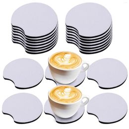 Table Mats 50pcs Office Painting Project Heat Transfer DIY Round Blank Gift Kitchen Car Cup Thick Neoprene Durable Sublimation