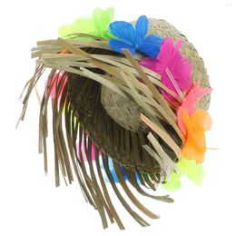 Dog Apparel Pet Straw Hat Spring Summer Sun Hawaiian Party Woven For