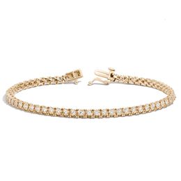 H&F Original Real Illusion 1Carat 3.6Mm Solid Gold Diamond Tennis Bracelet For Women