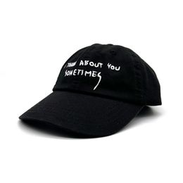 Black Cotton Baseball Caps For Women Men Letter Embroidery Hats Hip Hop