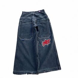 jnco Classics Brand Letter Embroidery Baggy Jeans Hip Hop Men Low Waist Straight Leg Denim Pants Harajuku Streetwear Trousers T8cV#