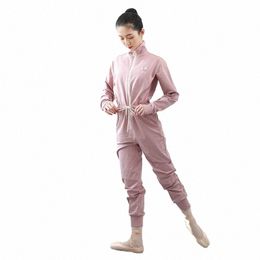 ballet Warm-up Pants Autumn Winter Dance Jacket Adult Body Exercises Bodysuit Blue Pink Lg Sleeve Overalls Women Body Top j0g4#