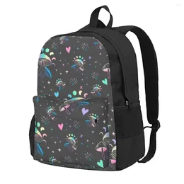 Backpack Mushroom Boy Girl Fungi Garden Moon Lightweight Backpacks Polyester Aesthetic High School Bags Travel Design Rucksack