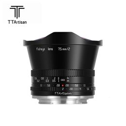 TTArtisan 75mm F2 APSC Wide Angle Fisheye Lens for E FUJI X M Z Leica L M43 Camera Lense y240327