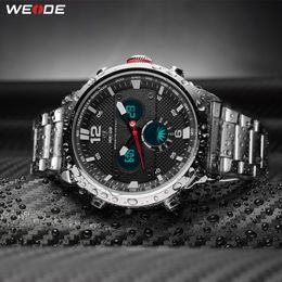 WEIDE Mens Sport Top Luxury Brand Quartz Movement Water Resistant Relojes Hombre Fashion Casual Alarm Digital Wristwatch Clock266L