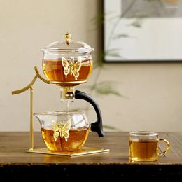 Teaware Sets Arrival Semi-automatic Tea Set Chinese Kungfu Drinkware Heat Resistant Drinking Utensil Teahouse Glass Teacup