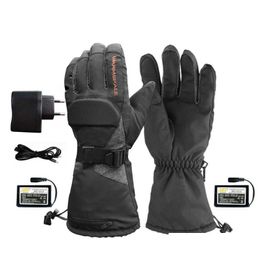 Ski Gloves Motorcycle Heated 3.7V/3600Mah Lithium Battery Waterproof Warm Kee Thermal For Outdoor Sports Skiing Riding Drop Delivery O Otkvu