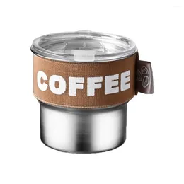 Mugs 1pc 400ml Portable Coffee Cup Stainless Steel Tumbler With Lid Drinking Tools For Car Holders And Makers 8.5cmx8.5cm