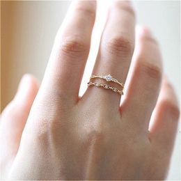 With Side Stones Tisonliz 2024 Dainty Crystal Stackable Finger Rings For Women CZ Female Wedding Engagement Fashion Jewelry Aneis