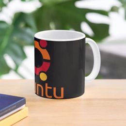 Mugs Ubuntu Linux Logo Laptop Skin Orange On Black Coffee Mug Cups For Tea Customs Ceramic Creative