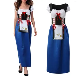 Casual Dresses Women Vintage Clothing Oktoberfest Funny Clothes Strappy Bow Long V Neck Midi For Lady's