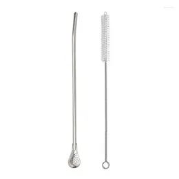 Drinking Straws Detachable Straw Spoon Filtered Strainer Stirrer Stainless Steel Portable And Multifunctional Bombilla