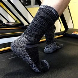 Men's Socks Winter Breathable Thickened Mid-tube Sports For Men Soft Anti-slip Elastic Patchwork Basketball