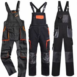 bib Overalls Casual Work Clothing Large Size Sleevel Bib Pants Protective Coveralls Strap Jumpsuits Fly Pockets Uniforms C9vv#