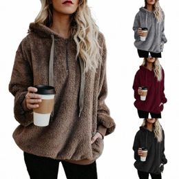 fi Trend Lg-mangas com capuz cor sólida, casaco suéter feminino z6XL #