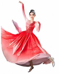 classical Dance Costume Female Han Costume Modern Ong Dance Large Swing Skirt Fan Dance Costume I7Fc#