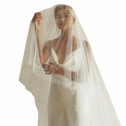 topqueen V171 2 Tier Royal Cathedral Wedding Veil with Blusher Bridal Veils Pear Veil Bride Bachelorette Party Bride Accories f7Y7#