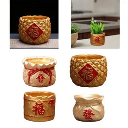 Vases Blessed Bag Flower Pot Cabinet Entrance Home Shop Desk Office Shelf Spring Festival Vase Arrangement Creative