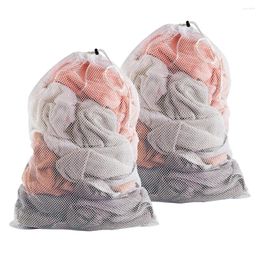 Laundry Bags 2pcs Wear Resistant Mesh Bag Underwear Socks Travel With Drawstring Extra Large Cleaning Apartment For Washing Machine