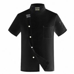 high Quality Men's Chef Jacket Catering Uniforms Summer Hotel Waiter Work Wear Clothes Restaurant Kitchen Cooking Chef Coat U9qv#