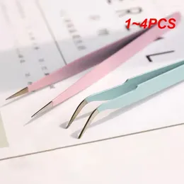 Drinking Straws 1-4PCS Elbow/straight End Long-lasting Durable Tweezer For Nail Stickers With Silicone Cover Stainless Steel Clip Art Tool