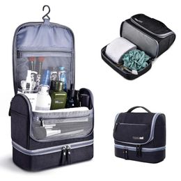 Hanging Travel Organiser Toiletry Bag with Hook and Handle Waterproof Cosmetic Dop Kit Men Women Make Up Case 240328