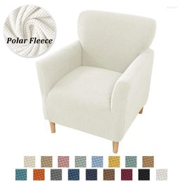 Chair Covers Polar Fleece Tub Cover Spandex Club Armchair Slipcovers Elastic Single Sofa Washable Soild Color Living Room Home