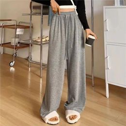 Women's Pants Glutinous Rice Wide-Leg Women Spring Autumn High Waist Drape Lengthened Tall Lazy Casual Straight