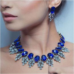 Earrings & Necklace Isang Selling Womens Fashion Acrylic Statement Bridal Jewellery Mticolor Diamond Necklaces Earring Set Drop Deliver Dhbej