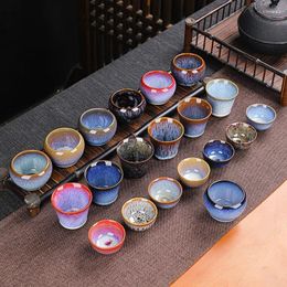 Cups Saucers Kiln Change Ceramic Teacups Tea Teaware Accessories Master Cup Home Kitchen Drinkware Gradient Colourful Coffee