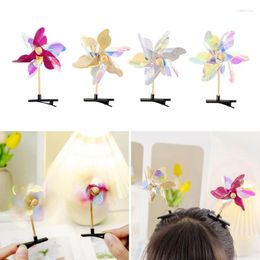 Hair Clips 10Pcs Y2K Style Barrettes Colourful Windmill Hairpins Rotatable Little Girls Taking Po Clip Headwear