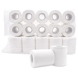 Tissue 10 Rolls White Toilet Tissue Hollow Replacement Roll Paper Clean Prevent Flu Dinner Table Napkins 4 Ply Paper Towels Wholesale