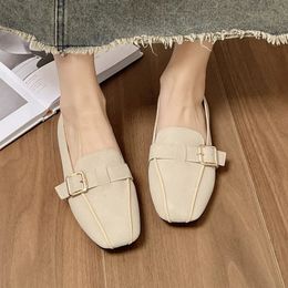 Square Toe Flats Women Loafer Shoes Shallow Soft Casual Boats Shoes Summer Walking Sandals Dress Cozy Mujer Zapatos 240320