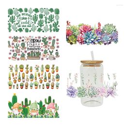 Window Stickers UV DTF Transfer Sticker Herbs And Flowers For The 16oz Libbey Glasses Wraps Bottles Cup Can DIY Waterproof Custom Decals