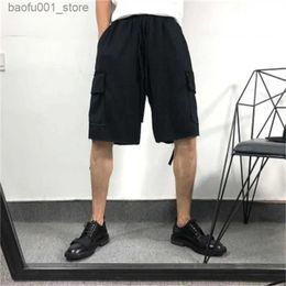 Men's Shorts Primitive Summer Fashion Mens Simple Casual Thick Edge Loose Sweatshirt Shorts Harajuku Style Elastic Casual Pants Q240329