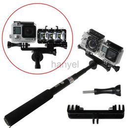 Selfie Monopods Dual Bracket Tripod Holder Selfie Stick Handheld Monopod for Hero11 10 9 8 7 6 5 Xiaoyi Yi 4K SJCAM SJ4000 Sports Camera 24329