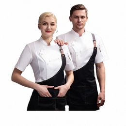 chef Jacket and Apr for Men Women Restaurant Kitchen Cook Waiter Work Uniform Bakery Bar Cafe Clothe hairdrer uniform woman a7Af#