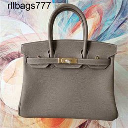 Bag Leather Bk Designer Handbag Custom Platinum Lychee Pattern Semi Sewn Honey Wax Thread Handbag Palm Pattern Calf Platinum