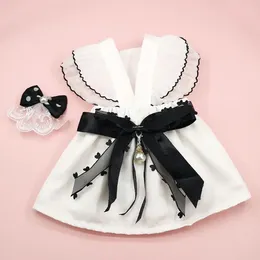 Dog Apparel White Princess Dress Pet Clothing Dogs Bowknot For Clothes Spring Summer Small Puppy Cat Ropa Para Perros