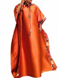 plus Size 5XL VONDA Summer Dr 2024 Women Bat Sleeve Printed Lg Maxi Sundr Autumn Casual Loose Party Robe m2N2#