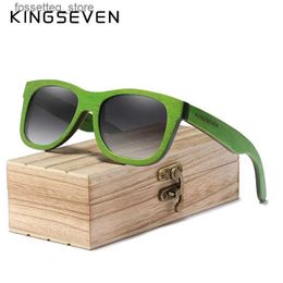 Sunglasses KINGSEVEN Handmade 2023 Natural Wooden Sunglasses Men Polarised Gradient Lens Women Travelling Vintage Sun Glasses Oculos De Sol L240322