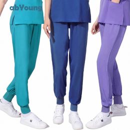 multicolors Unisex Elastic Waist Drawstring Scrub Pants Nurse Beautician Lab Scrubs Pet Shop Hospital Doctor Nurse Workwear V65n#