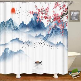 Shower Curtains 3d Curtain Japanese Style Landscape Waterproof Bathroom With Hooks Home Decoration Washable Polyester Bath Screen