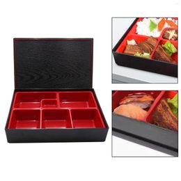 Dinnerware Japanese Bento Box With Lid Red And Black Sushi Tray Lunch For School Picnic Rice Sauce Business Restaurant