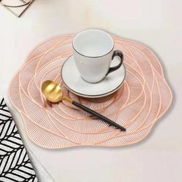 Table Mats Bronzing Rose Design Placemat Heat-resistant Non-slip Waterproof Insulation Mat For Dining Kitchen