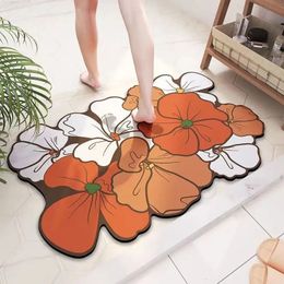 Non-slip Diatomaceous Bathroom Mats Water Absorbent Floor Bath Room Carpet Toilet Shower Tub Quick Dry Door Mat Washable Bathmat 240312