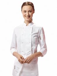 bakery Catering Kitchen Hotel Work Cafe Costume Female Cooking Uniform Jacket Waitr Restaurant Coat Chef Waiter Cook y9Em#