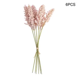 Decorative Flowers 6pcs Pastoral Artificial Flower Arrangement Wheat Grass Ornament DIY Fake Realistic Party For Wedding Bouquet Home Decor